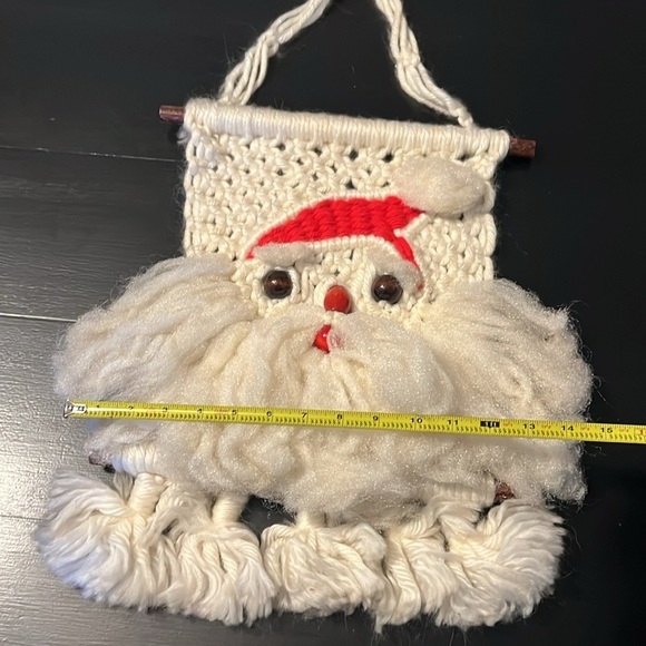 Vintage Macrame Santa - Picture 3 of 5